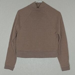A New Day Mock Neck Sweatshirt Light Brown Size XS